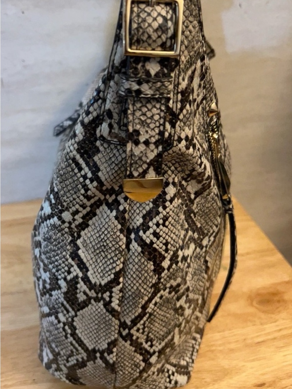 Jessica Simpson Snake-Print Shoulder Bag - Gray & Black - Picture 4 of 6